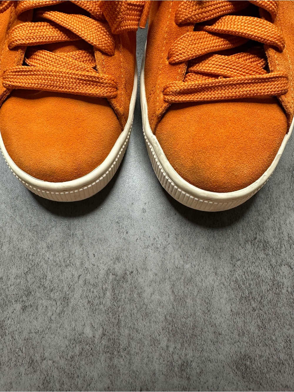 Puma Orange Suede Cheetah-Print Low-Top Sneakers - Picture 3 of 12